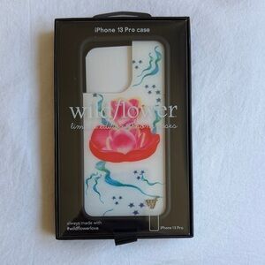 Wildflowers iPhone 13 Pro Case - Red and Blue Floral Design